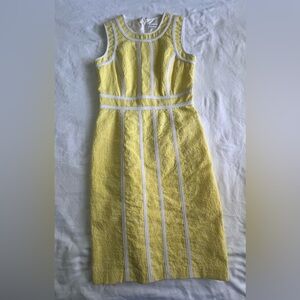 Calvin Klein sheath yellow and white dress Size 4